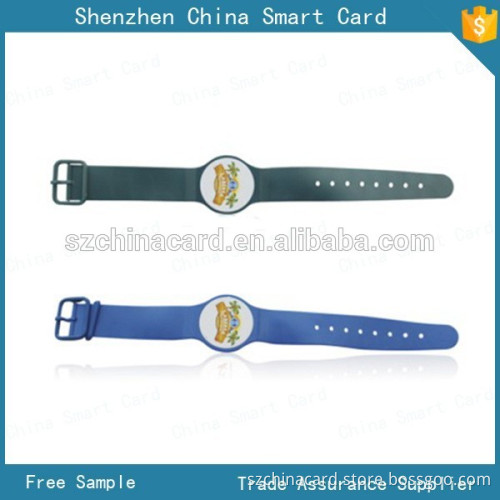 125kHz RFID chip soft silicon wristband bracelet with printing logo